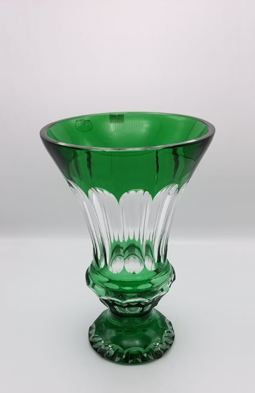 CRISTAL DE PARIS- KRİSTAL VAZO YEŞİL H: 31CM
