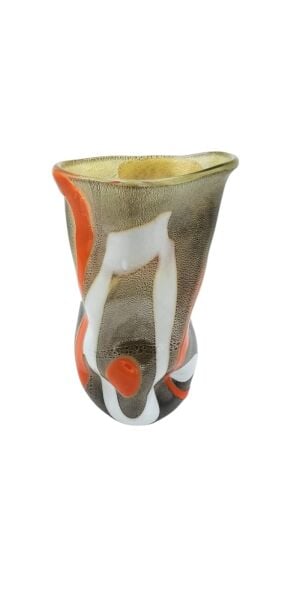 Murano No:43-Sanatsal  Vazo Turuncu Kahverengi Beyaz Renklerde