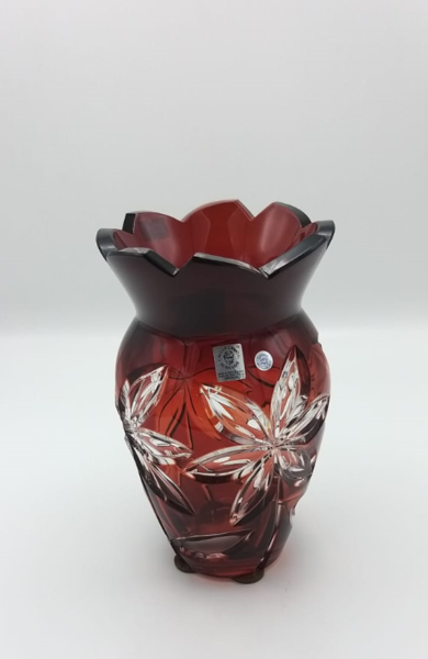 CAESAR- KRİSTAL VAZO KIRMIZI H:21 CM