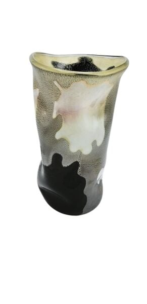 Murano No:44 - Sanatsal Vazo Siyah Beyaz Gri Renkte