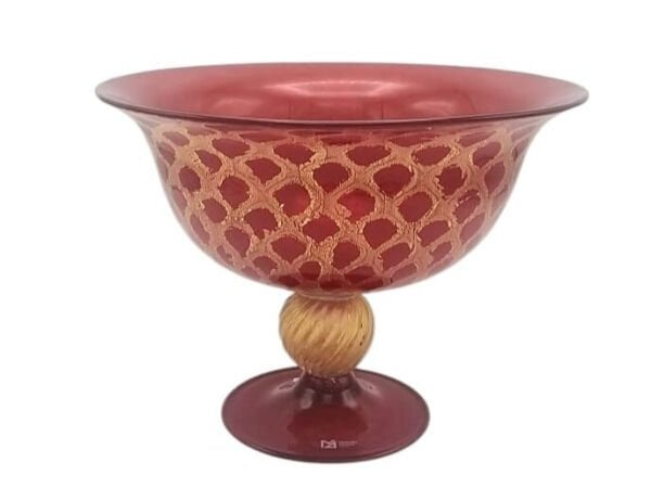 Murano  Ayaklı Kırmızı Klasik Bordo Venedik Çanak No:20