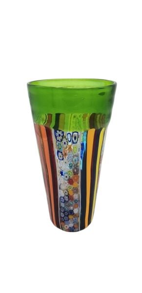 Murano No:4- vase a canne medıum- Yeşil Vazo