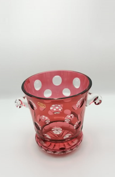 CRISTAL DE PARIS- KIRMIZI KRİSTAL İÇKİ KOVASI