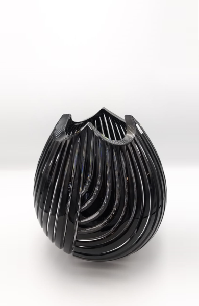 CAESAR KRİSTAL VAZO SİYAH H:30CM