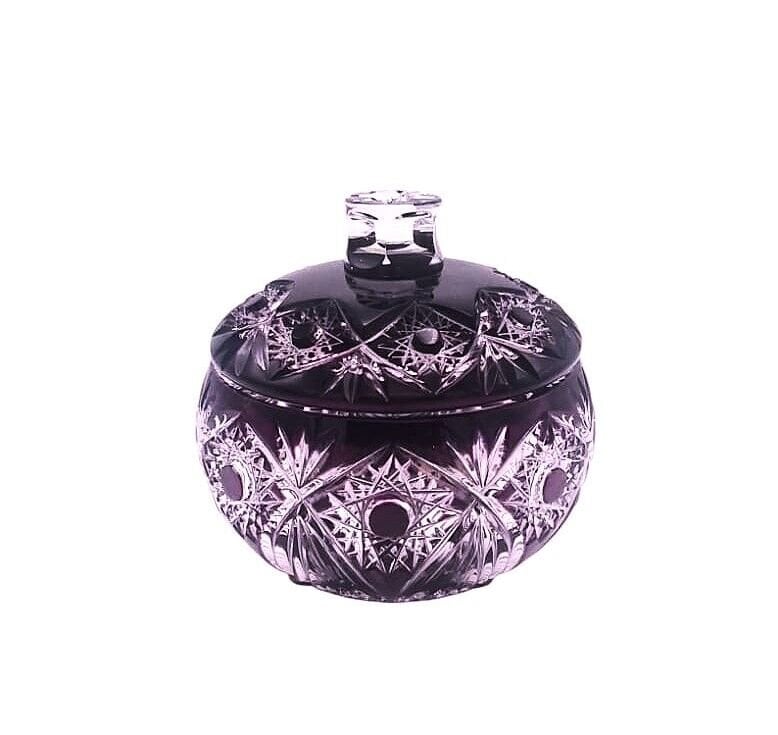 CAESAR KRİSTAL KAPAKLI KASE AMETİST