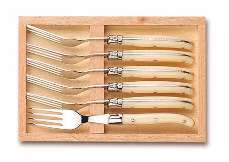 CLAUDE DOZORME 6 LI TATLI ÇATALI FİLDİŞİ GÖVDE (19 cm)
