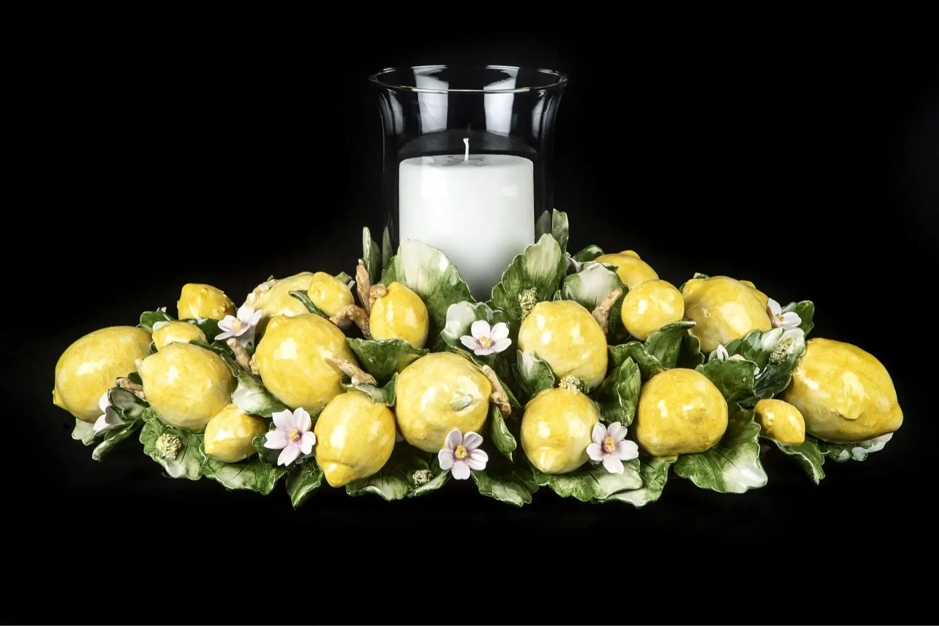 I Borbone El İşi Kapodimonte Limonlu  Obje 45 cm