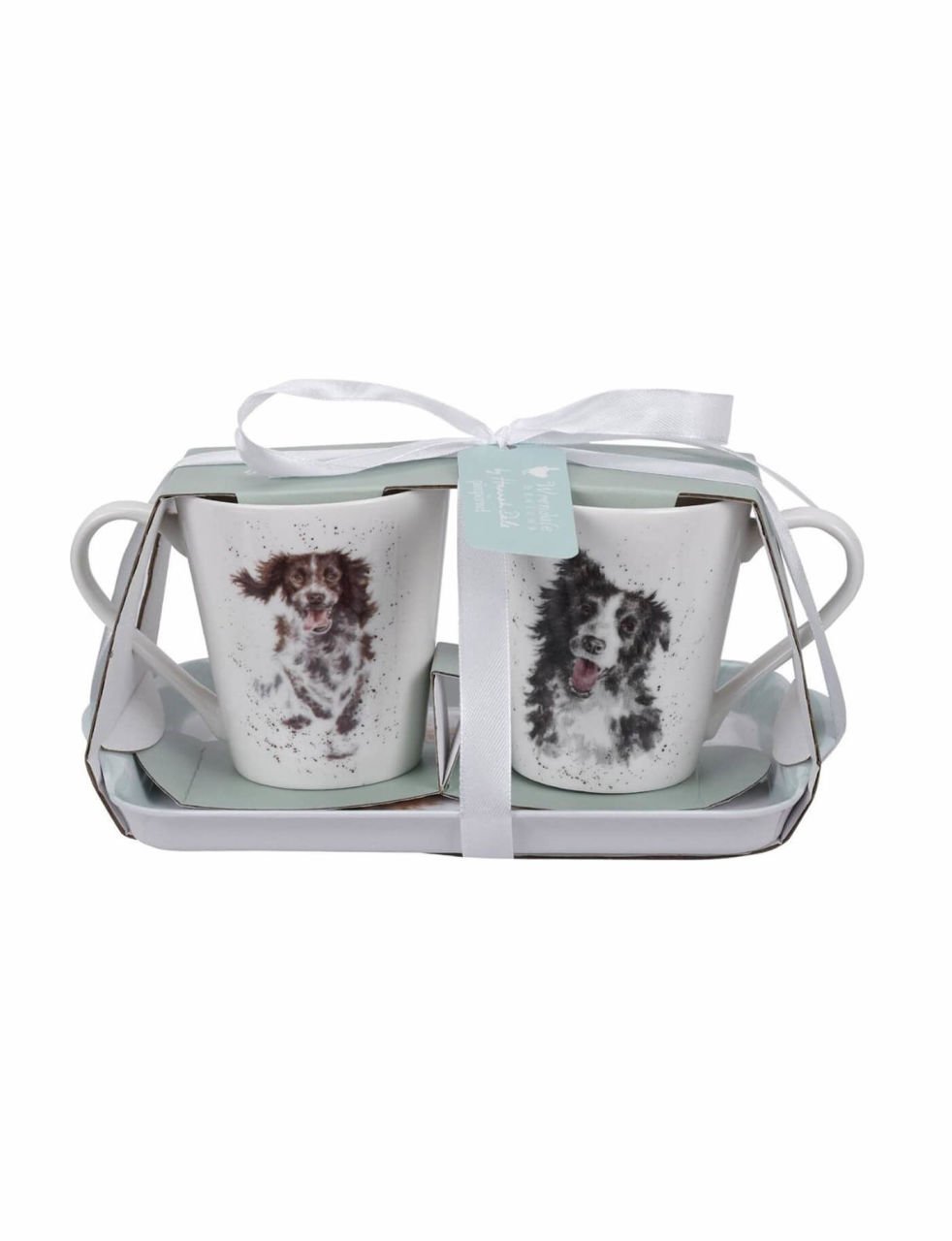 ROYAL WORCESTER WRENDALE 2 KUPA 1 TEPSİ SET KÖPEKLİ