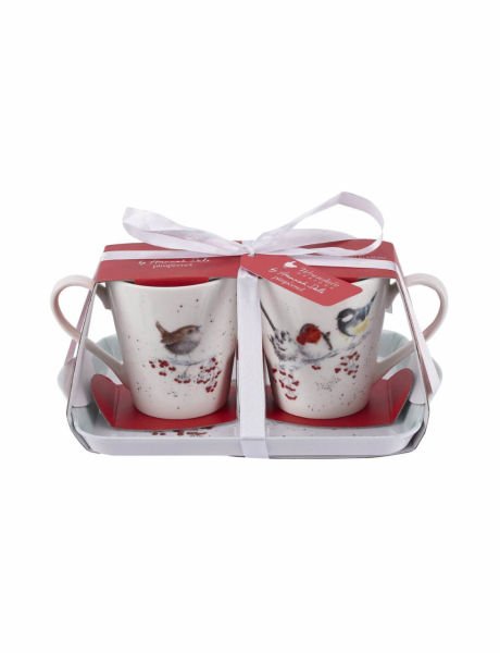 ROYAL WORCESTER WRENDALE 2 KUPA &TEPSİ SET KUŞLU