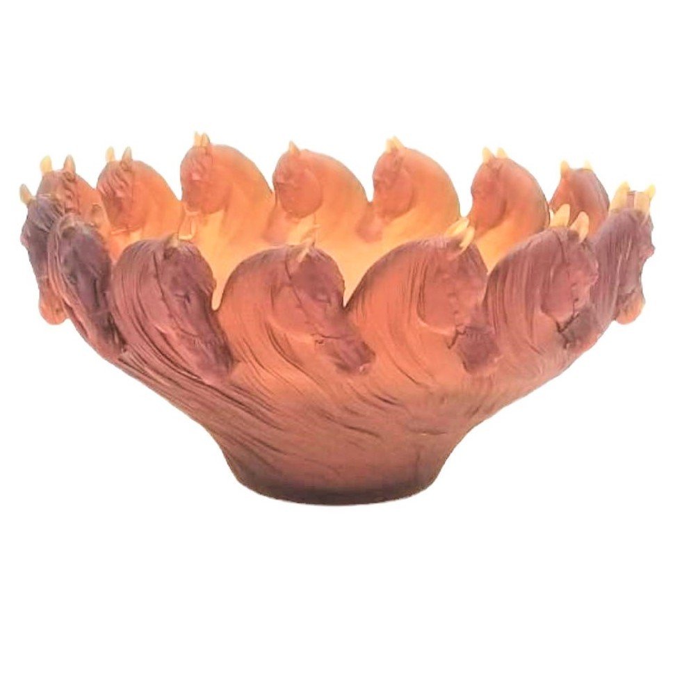 CRISTAL DE PARIS-4062-KRİSTAL  ATLI ÇANAK- AMBER RENKTE-ÇAP: 30 cm