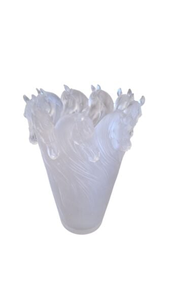 Cristal de Paris Şeffaf Atlı Vazo 30 cm