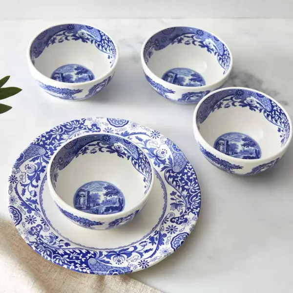 Spode-Blue Italian-Dip bowl - 10 cm çukur kase 4 lü set