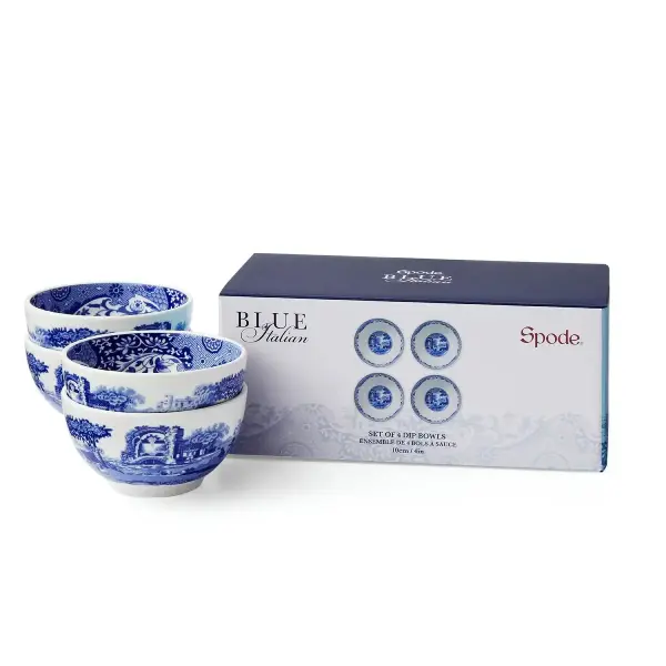 Spode-Blue Italian-Dip bowl - 10 cm çukur kase 4 lü set