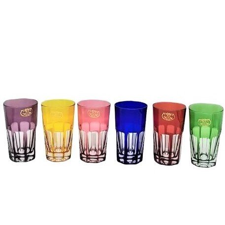 CRISTAL DE PARIS 6 RENKLİ KRİSTAL BARDAK SETİ-2743/21