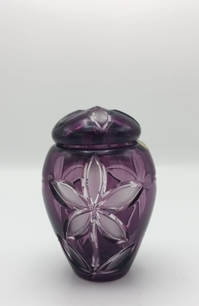 CAESAR- KAPAKLI OBJE PAPATYA DESENLİ AMETİST-H:11 CM