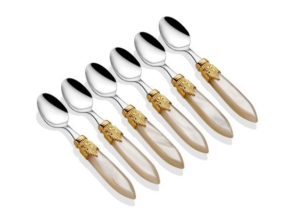 RİVA DOSSİ LAURA RİNG KEMİK 6 LI ÇAY/NESCAFE  KAŞIK TAKIMI