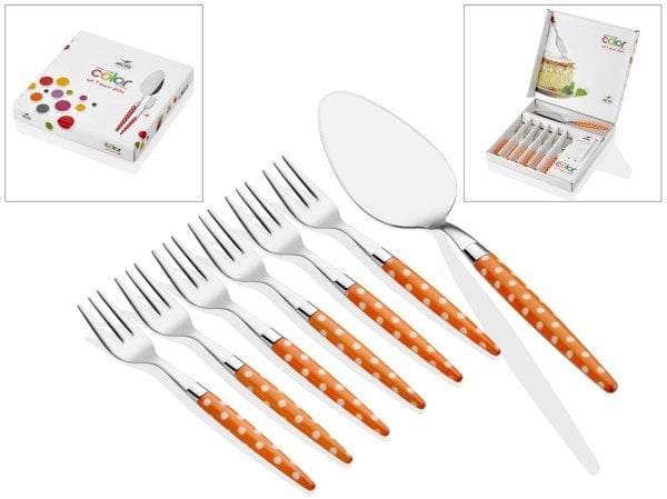 MORİ COLOR DOTS TURUNCU 7 PARÇA KEK SETİ