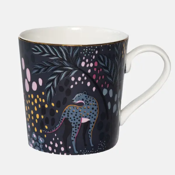 PORTMEIRION SARA MILLER  MIDNIGHT LEOPARD KUPA