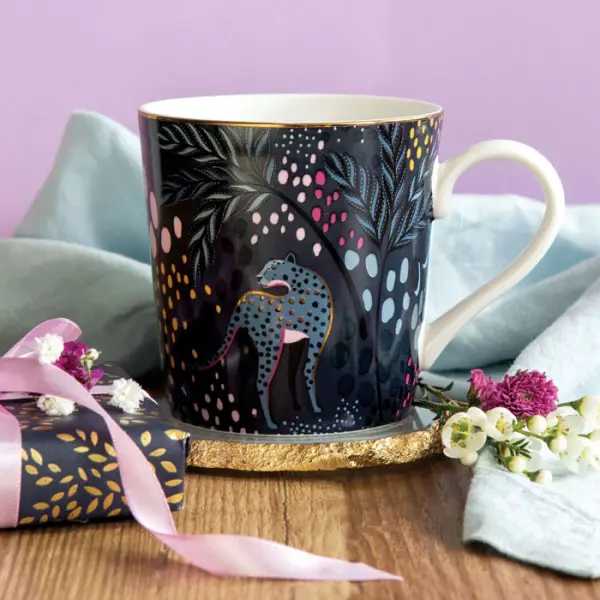 PORTMEIRION SARA MILLER  MIDNIGHT LEOPARD KUPA