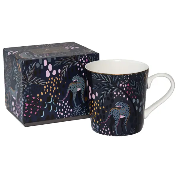 PORTMEIRION SARA MILLER  MIDNIGHT LEOPARD KUPA