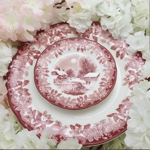 SPODE WINTER'S SCENE 12 KİŞİLİK 4 BOY TABAK 48  PARÇA YEMEK TAKIMI