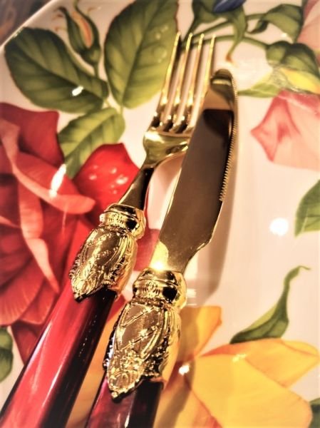 RİVA DOSSİ SANDRO VİTTORİA ORO BORDO 75 PARÇA ÇATAL BIÇAK TAKIMI