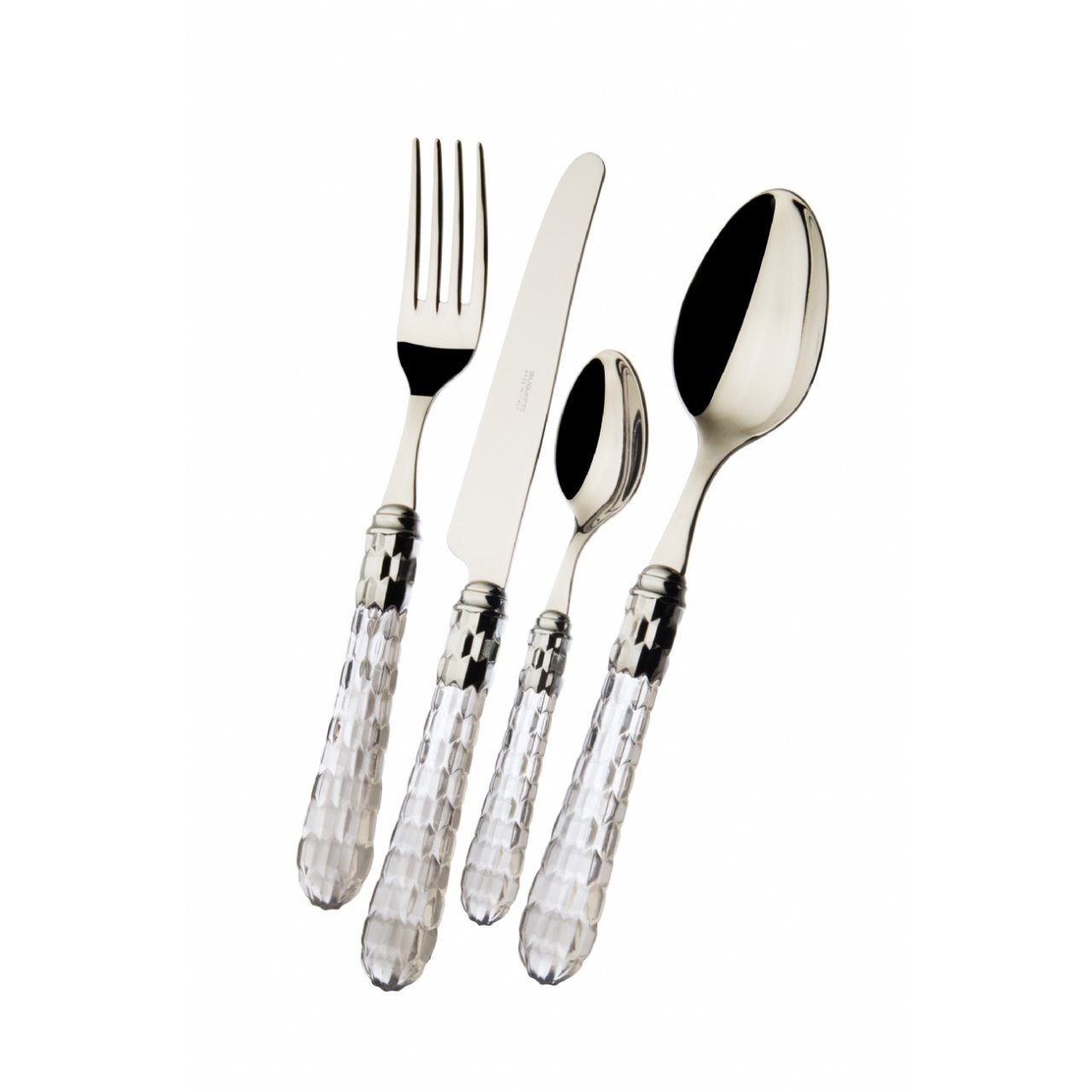 BUGATTİ CRISTALLO 12 KİŞİLİK 75 PARÇA TRASPARAN  ÇATAL BIÇAK TAKIMI