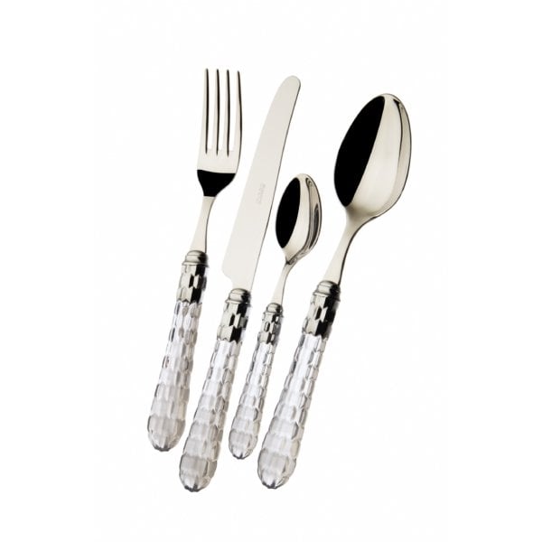 BUGATTİ CRISTALLO 12 KİŞİLİK 75 PARÇA TRASPARAN  ÇATAL BIÇAK TAKIMI