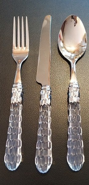 BUGATTİ CRISTALLO 12 KİŞİLİK 75 PARÇA TRASPARAN  ÇATAL BIÇAK TAKIMI