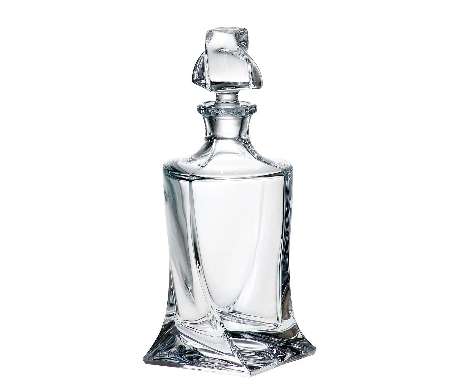 Bohemia Crystal- Quadro (Burgulu) Kristal Şişe-  Kapaklı 850 ml