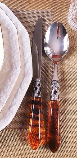 BUGATTİ ALADDİN 12 KİŞİLİK 75 PARÇA ÇATAL BIÇAK TAKIMI- AMBER