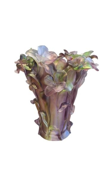 Cristal de Paris Mor,Yeşil Vazo 30 cm
