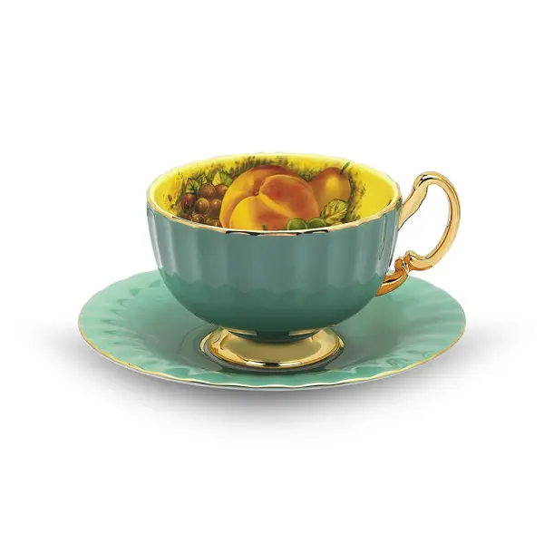 Aynsley Glaze Orchard Gold Oban Çay Fincanı Turkuaz