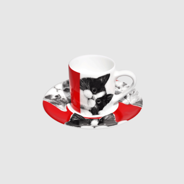 Taitu Milano Best Friends Espresso/Türk Kahve Fincanı Kedi Desenli