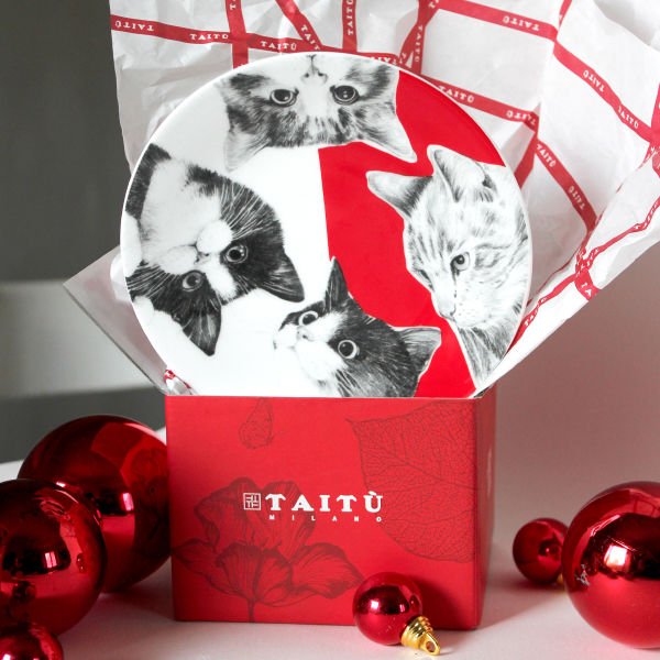 Taitu Milano Best Friends Pasta Tabağı Kedi Desen