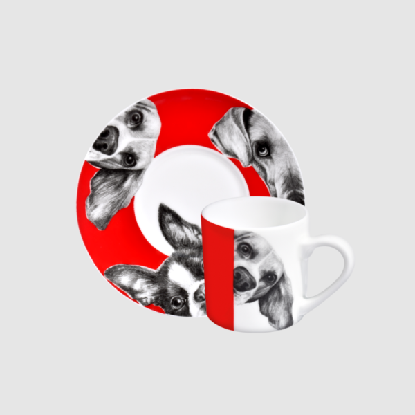 Taitu Milano Best Friends Espresso/Türk Kahve Fincanı Köpek Desen