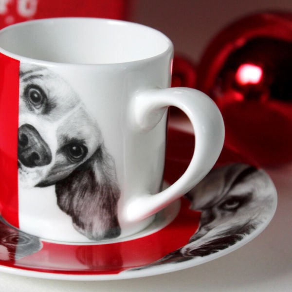 Taitu Milano Best Friends Espresso/Türk Kahve Fincanı Köpek Desen