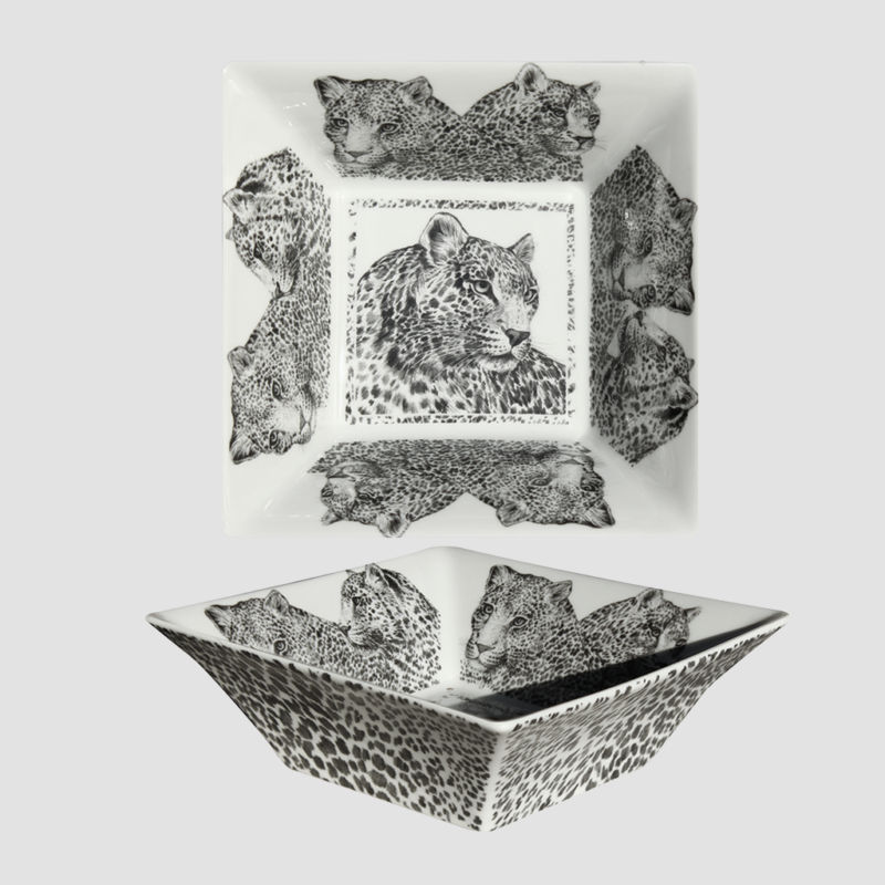 Taitu Milano Wild Spirit Çukur Kare Tabak Leopar 15,5x15,5cm