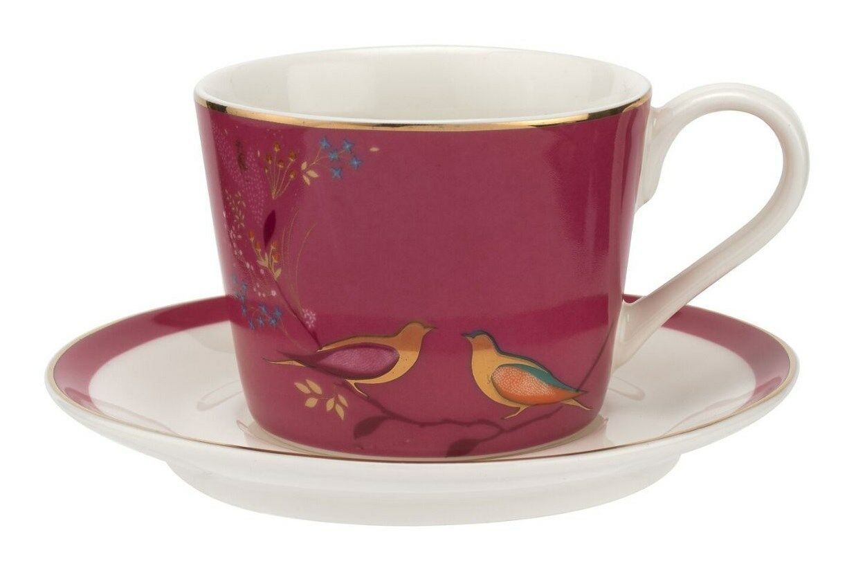 Sara Miller Portmeirion Chelsea Pembe Espresso/Türk Kahvesi Fincanı