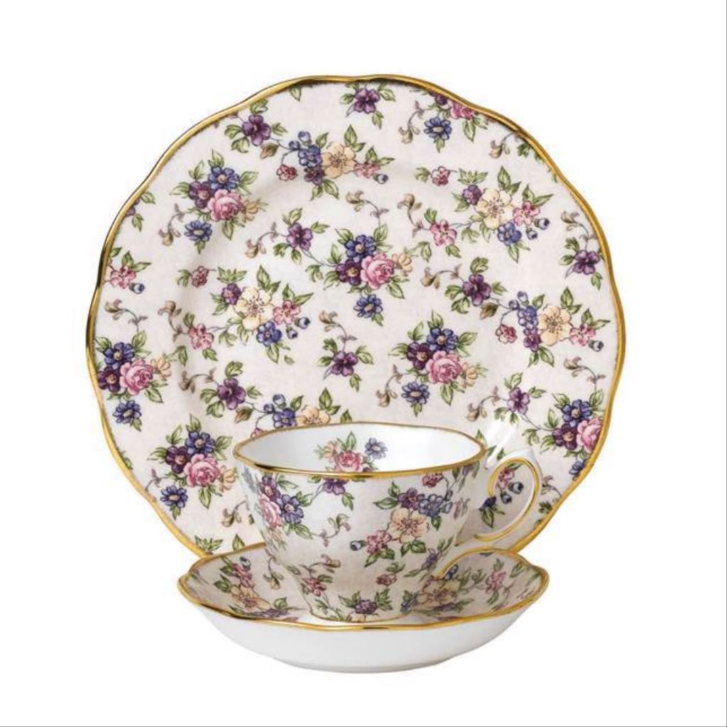 Wedgwood Royal Albert 100 years 1940 English Chintz 3 Parça Set