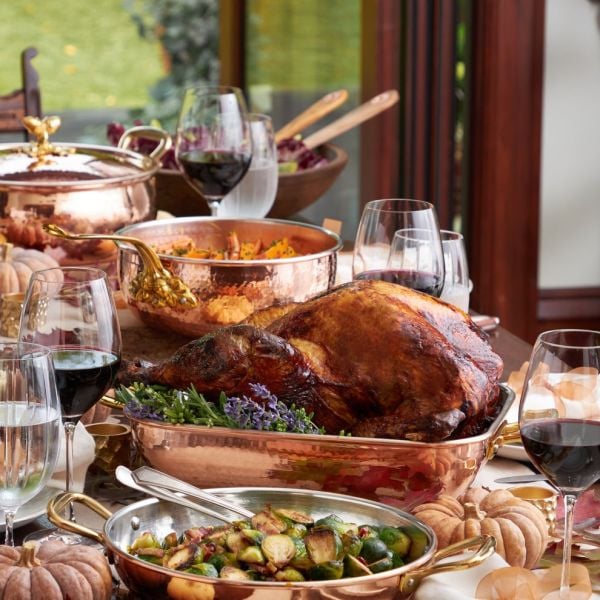 RUFFONI HISTORIA DEKOR MODEL- KAPAKLI BAKIR TENCERE  KALAYLI DİKDÖRTGEN