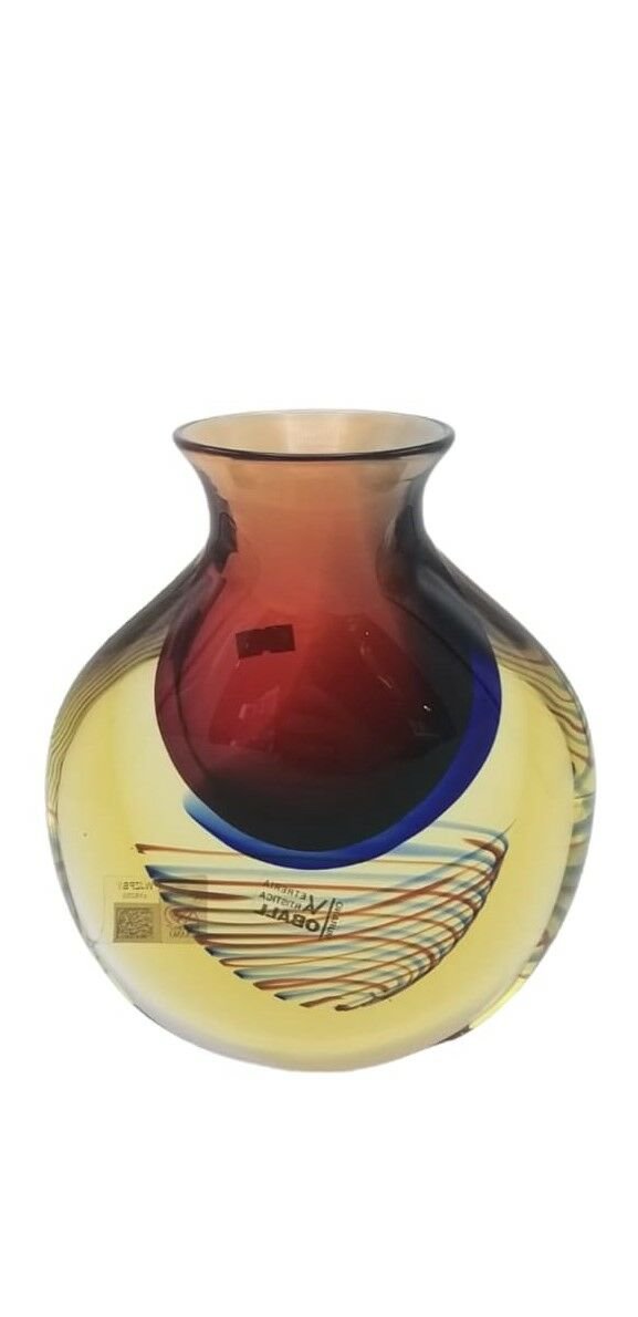 MURANO VAZO KIRMIZI SARI 18,5CM