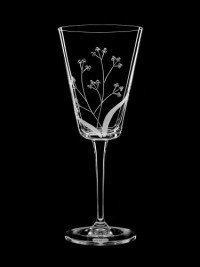 AİDA KRİSTAL ŞARAP KADEHİ 6 LI BİTKİ DESEN 280 ML