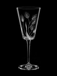 AİDA KRİSTAL ŞARAP KADEHİ 6 LI BİTKİ DESEN 280 ML