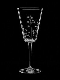 AİDA KRİSTAL ŞARAP KADEHİ 6 LI BİTKİ DESEN 280 ML