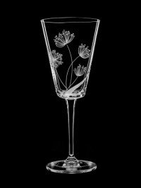 AİDA KRİSTAL ŞARAP KADEHİ 6 LI BİTKİ DESEN 280 ML