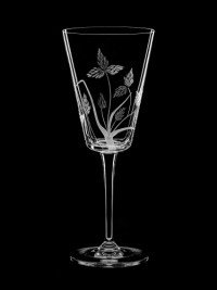 AİDA KRİSTAL ŞARAP KADEHİ 6 LI BİTKİ DESEN 280 ML