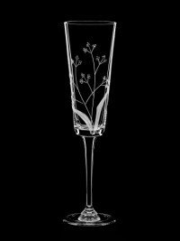 AİDA KRİSTAL ŞAMPANYA BARDAĞI 6 LI BİTKİ DESEN 180ML