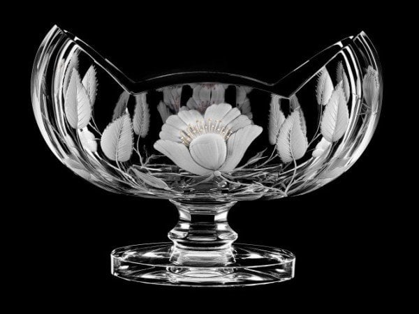 AİDA KRİSTAL OVAL ÇANAK ÇİÇEK DESEN (33*18 cm.)