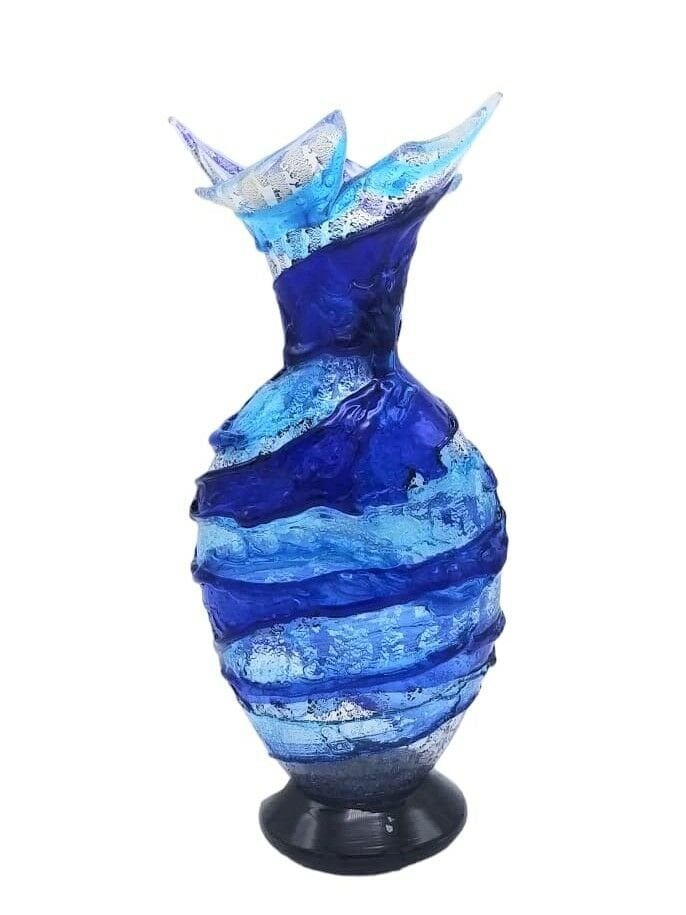 MURANO MAVİ VAZO 29CM